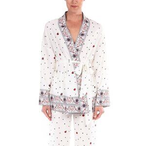 Badgley Mischka Brand Printed Crepe de Chine Boarder Jacket